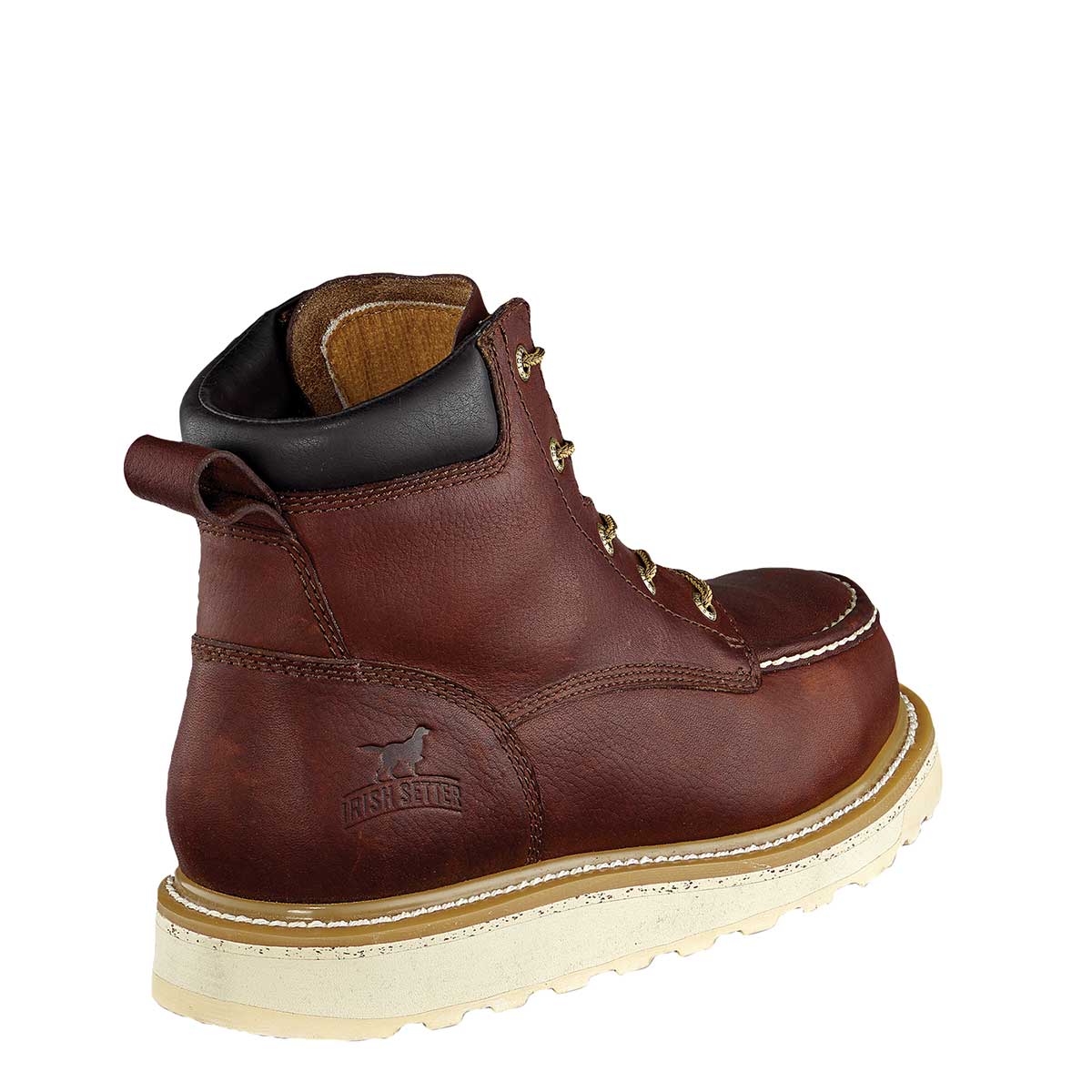 Closeup of the heel of Irish Setter Men's Ashby 6" Plain Toe Boots