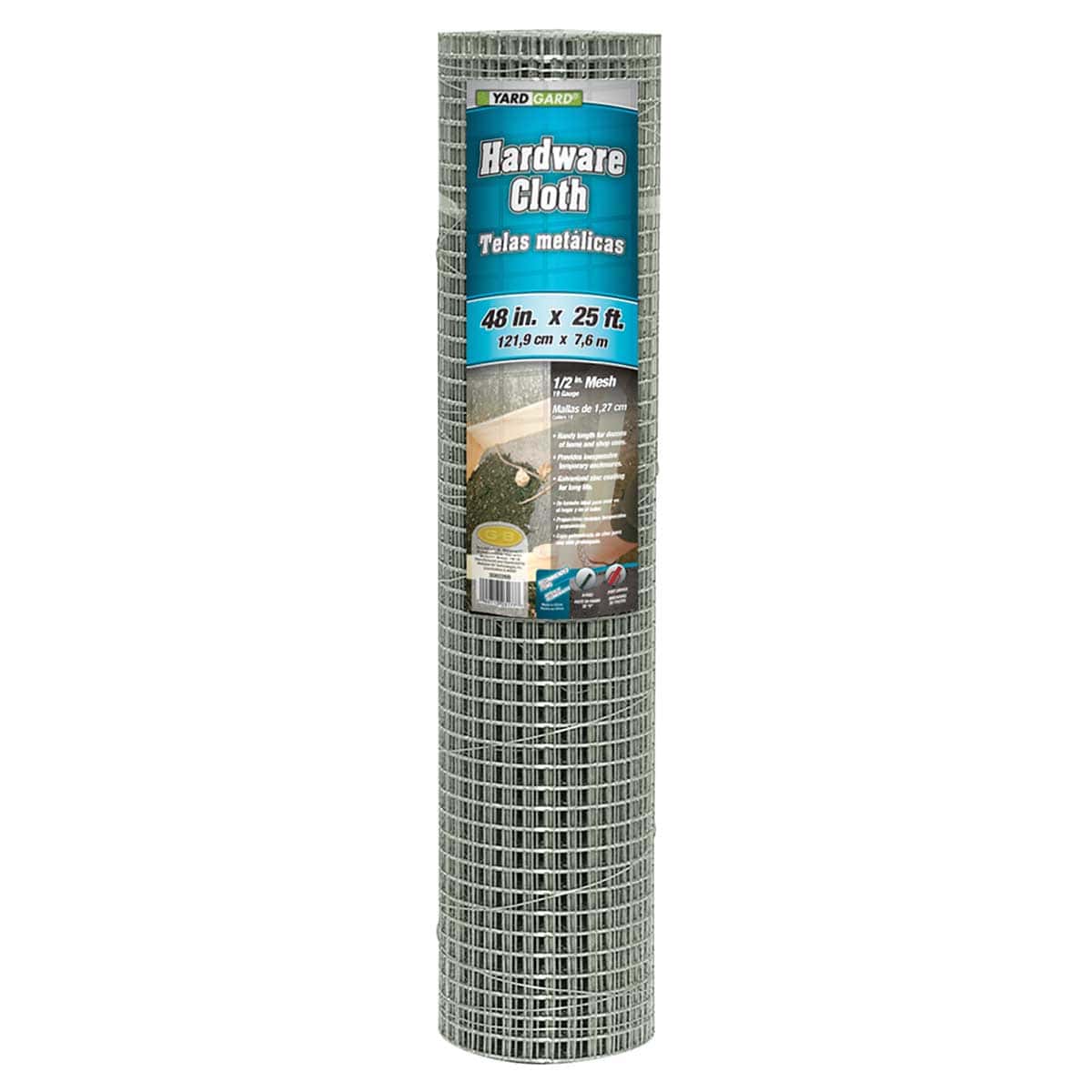 48" x 25' Yardgard 19 Gauge Galvanized Hardware Cloth Fencing