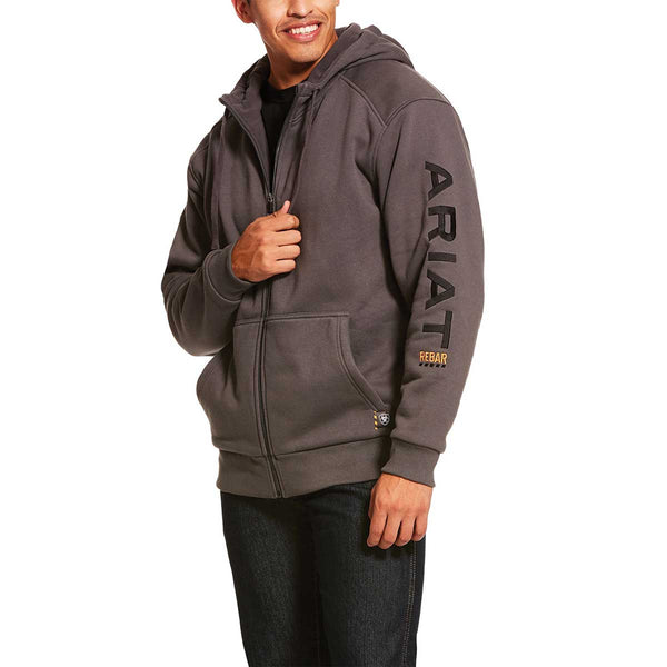 Men's Big DWR Fleece Full Zip Hoodie - All In Motion™ Black 2XL