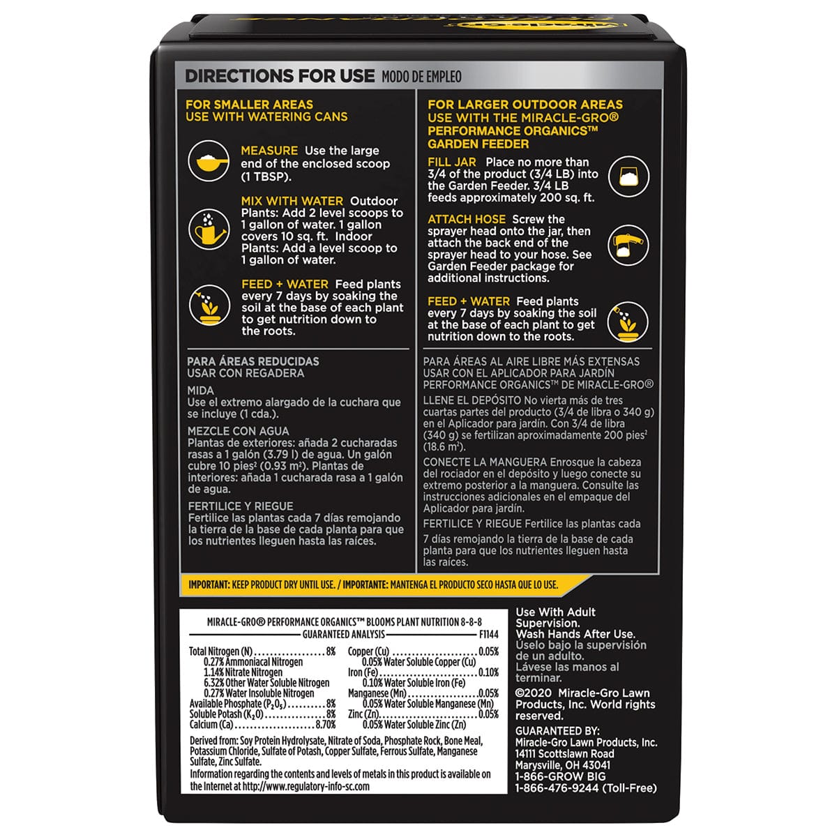 Miracle-Gro® Performance Organics® Blooms Water Soluble Plant Nutrition