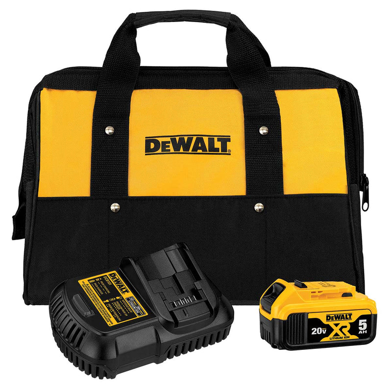 DEWALT 20 V MAX 5.0 Ah Battery Charger Kit with Bag