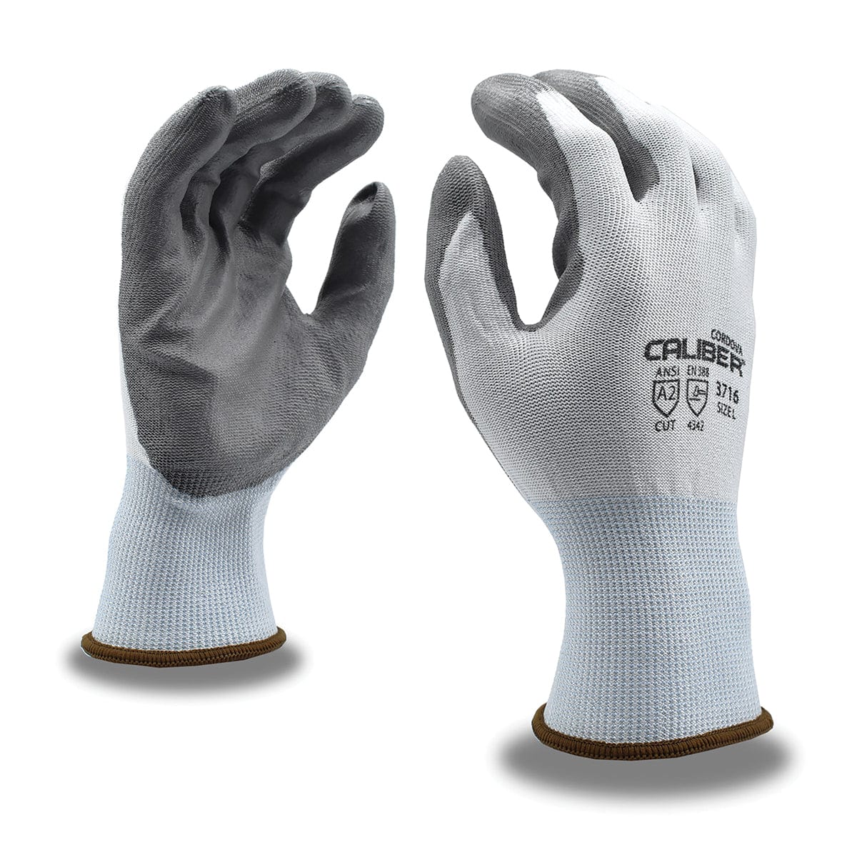 Cordova CALIBER Cut Level A2 Gray Polyurethane Coated Gloves