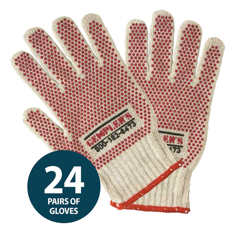 Gemplers BucKits - Cotton Knit Gloves with Grip Dots | 24 Pairs