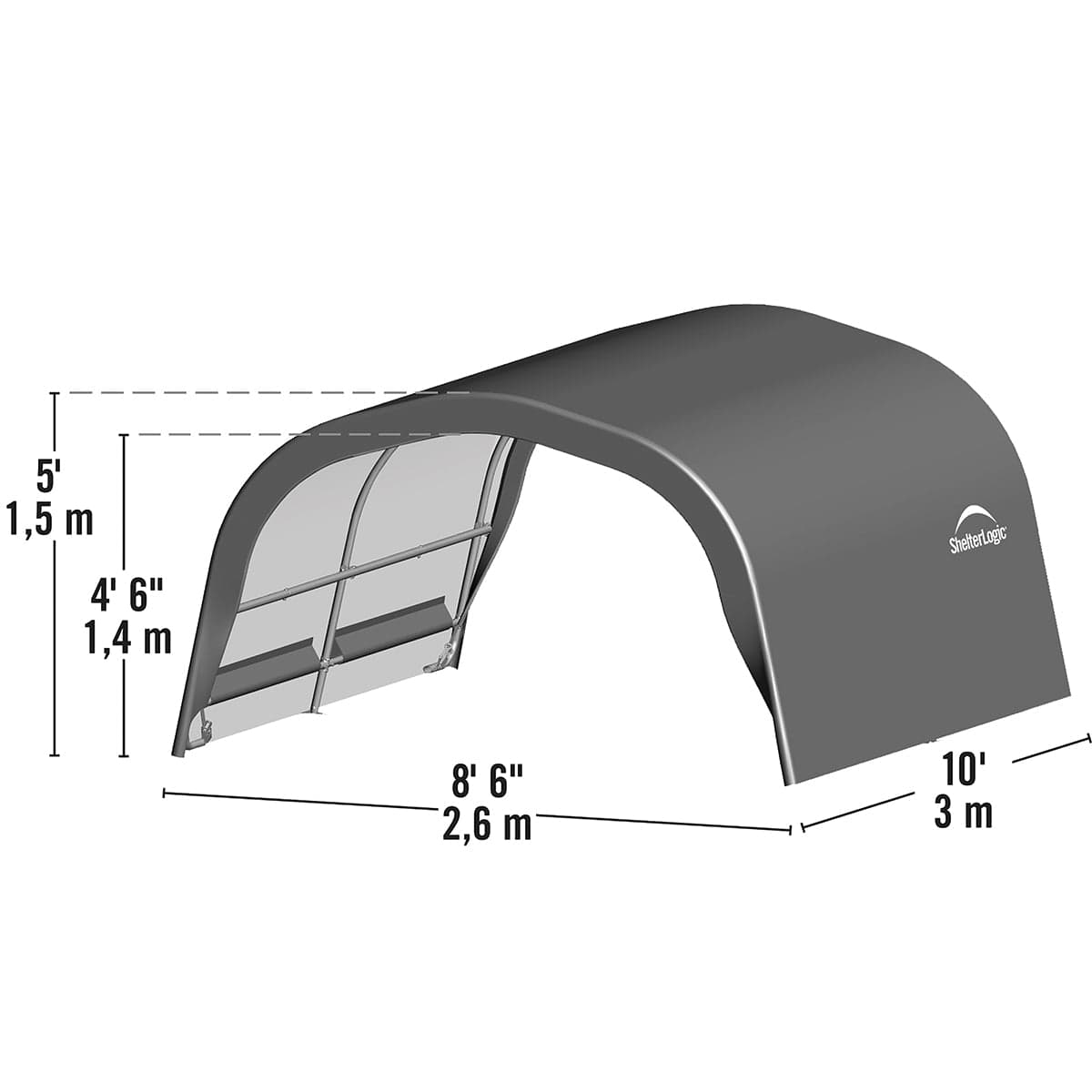 ShelterLogic Small Livestock Portable Shelter 8 Ft. x 10 Ft. x 5 Ft. Round
