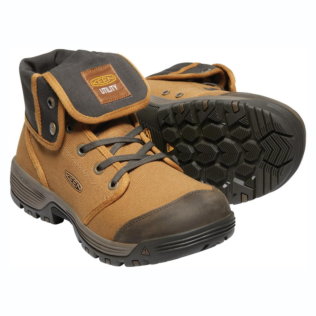 Almond/Black Olive KEEN Utility Roswell Mid Soft Toe Boots