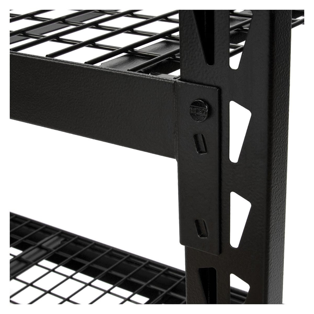 Black DEWALT 4-Foot Tall Black Frame 3 Shelf Steel Wire Deck Industrial Storage Rack
