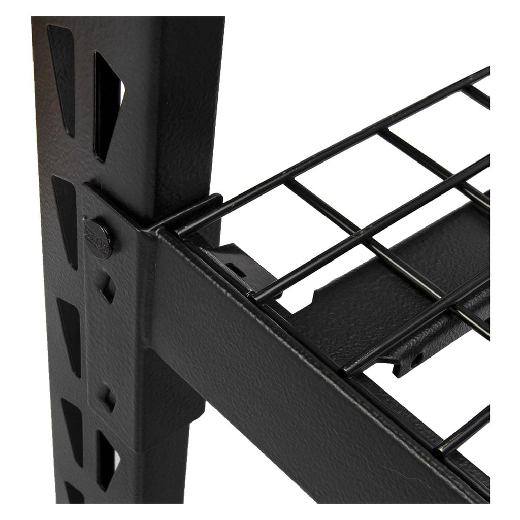 Black DEWALT 4-Foot Tall Black Frame 3 Shelf Steel Wire Deck Industrial Storage Rack