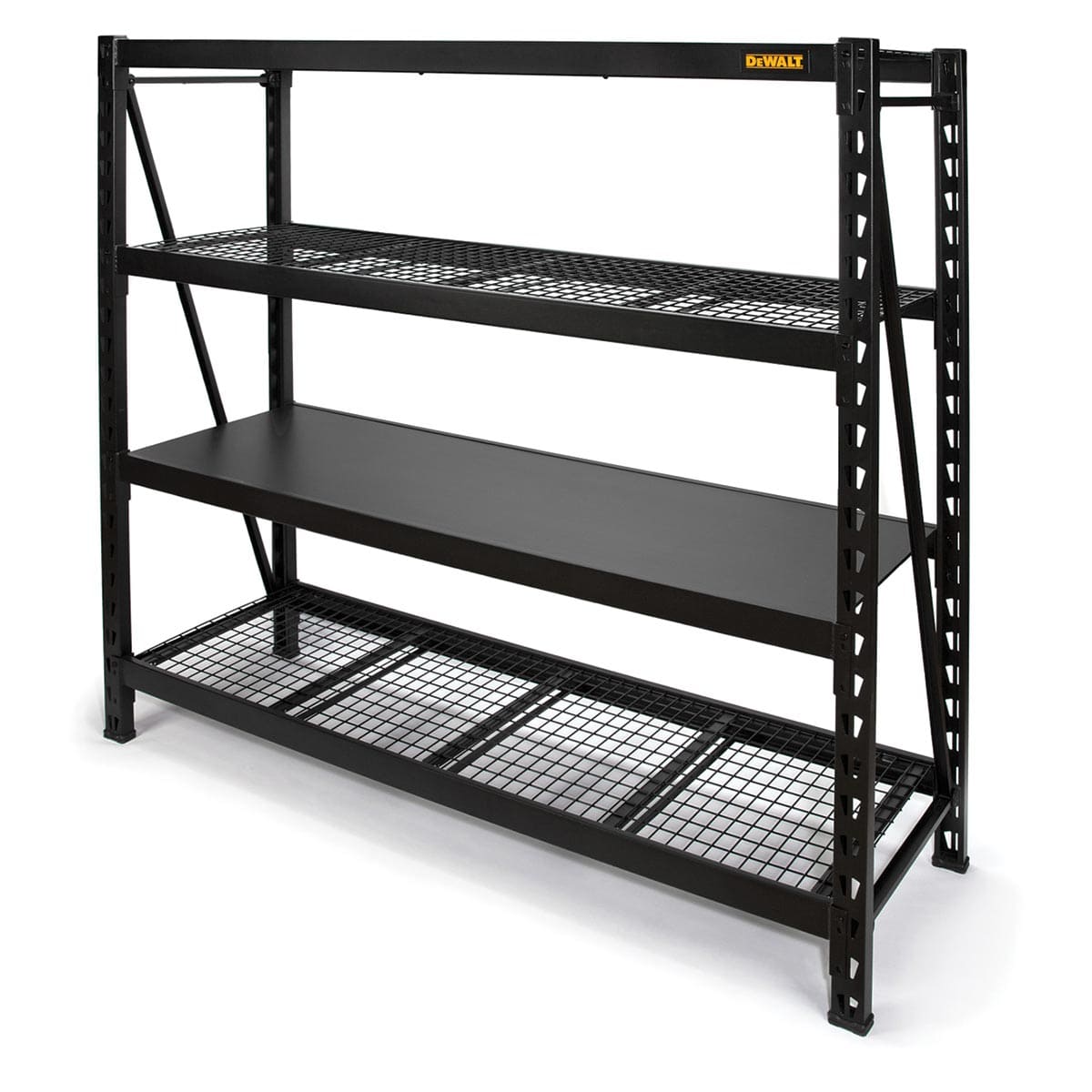 DEWALT 6-Foot Tall Black Frame 4 Shelf Industrial Storage Rack