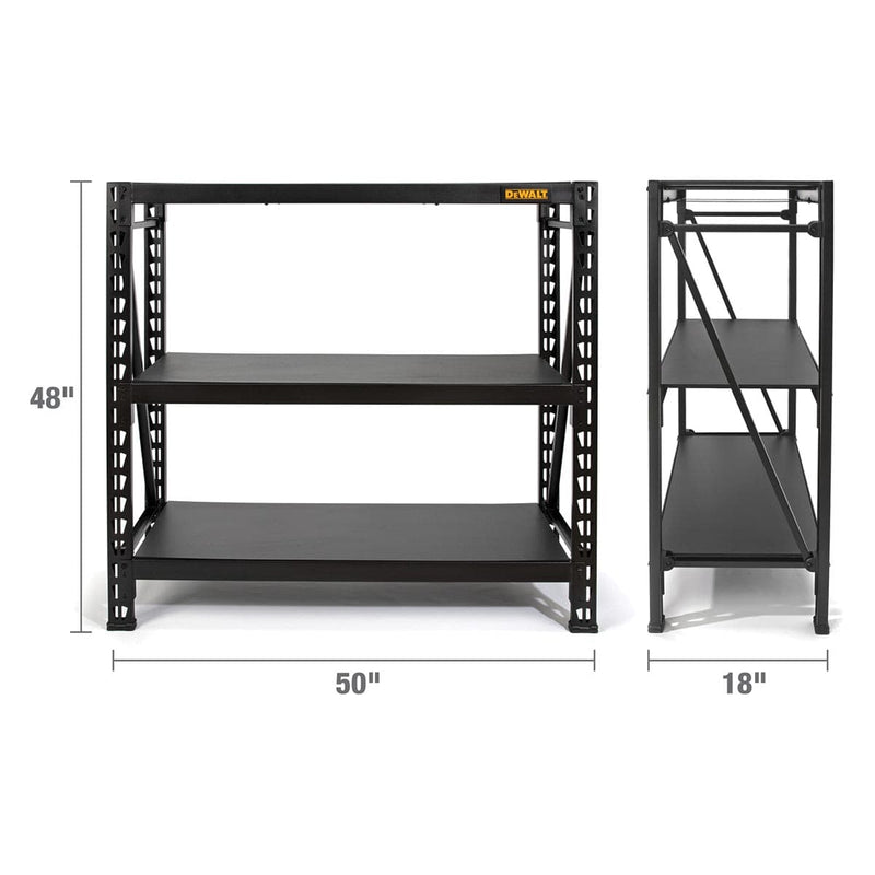 DEWALT 4-Foot Tall Black Frame 3 Shelf Industrial Storage Rack