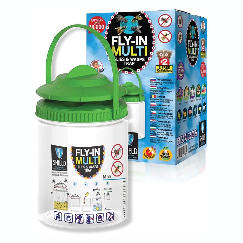 LAST SHIELD Fly-In Multi Flies & Wasps Trap and Bait
