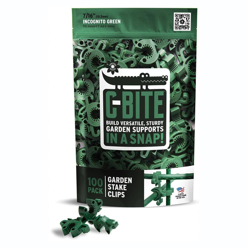 C-BITE Stake Clips, 10-12mm, Incognito Green | 100 Pack