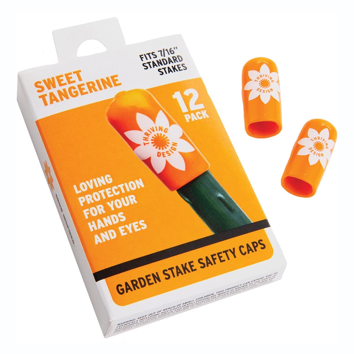 C-BITE Stake Safety Caps, Tangerine Orange, Pkg. of 12
