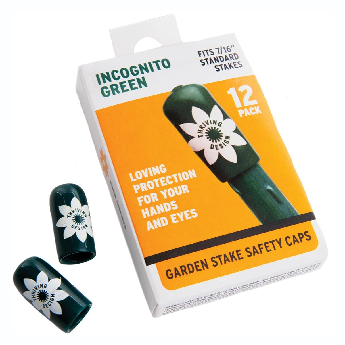 C-BITE Stake Safety Caps, Incognito Green, Pkg. of 12