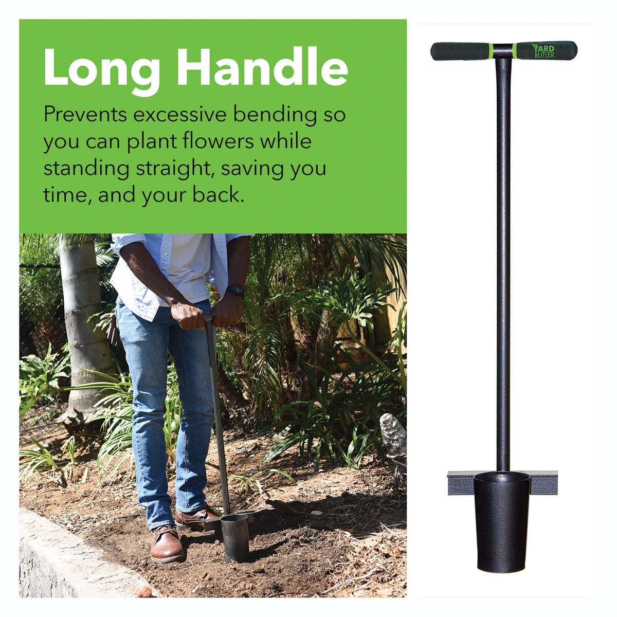 Yard Butler Long Handle Bulb & Garden Planter