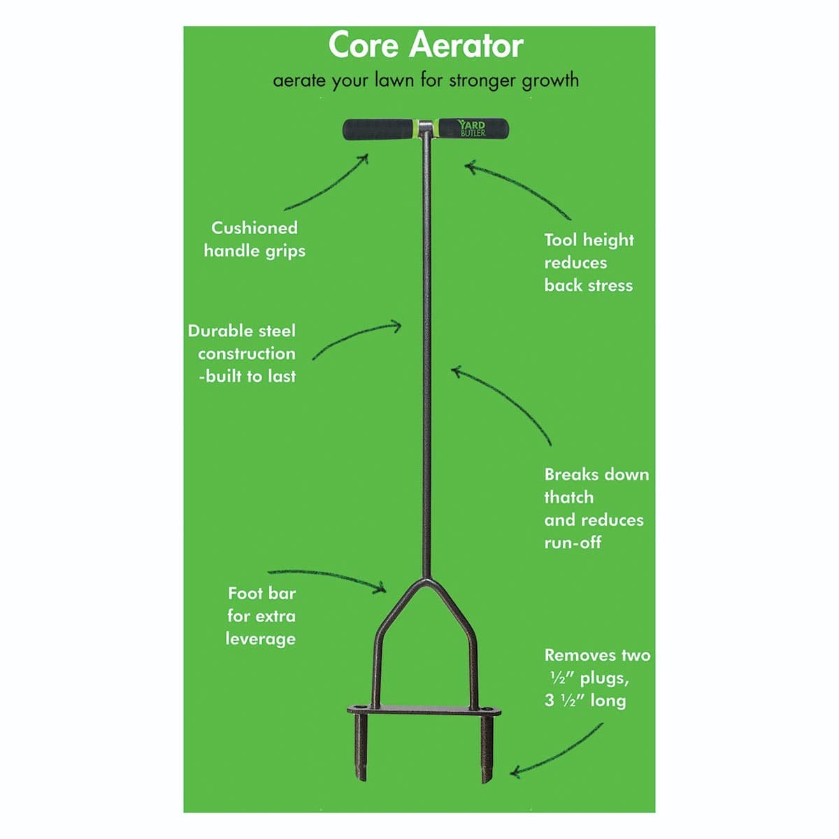 Yard Butler Manual Lawn Core Aerator