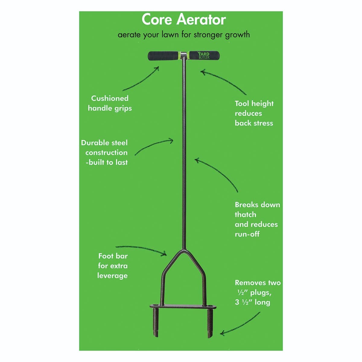 Yard Butler Manual Lawn Core Aerator