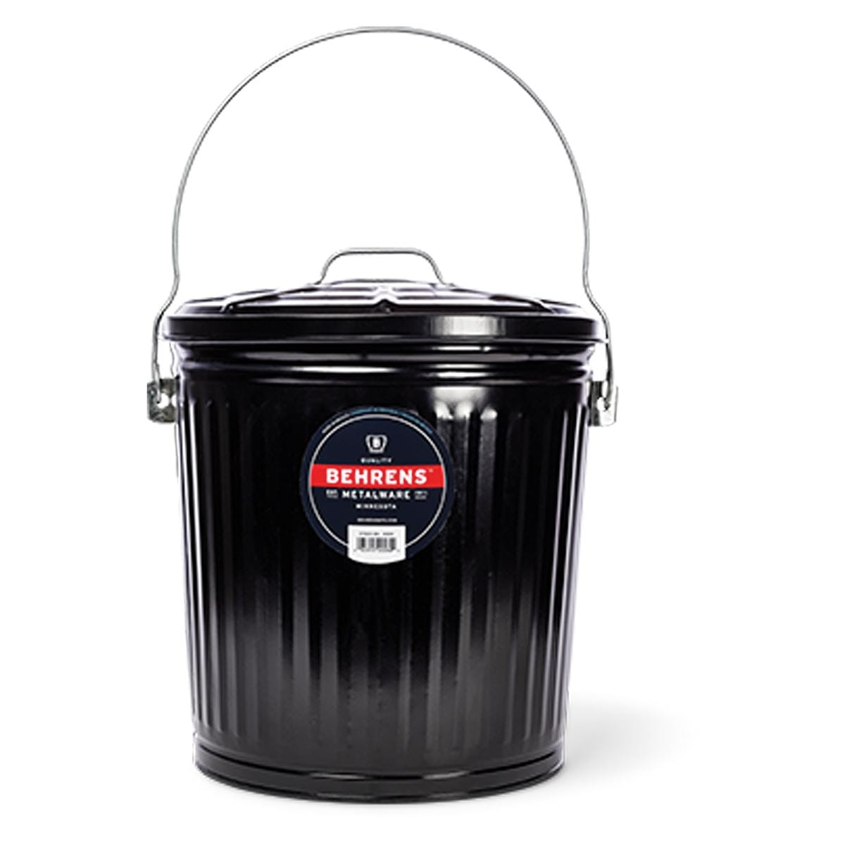 Behrens Black Galvanized Steel Ash Pail