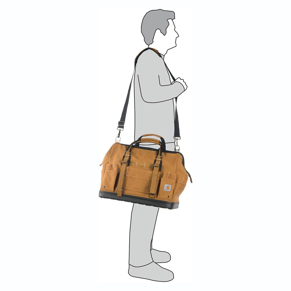 Brown Carhartt 18-inch Molded Base Heavyweight Tool Bag