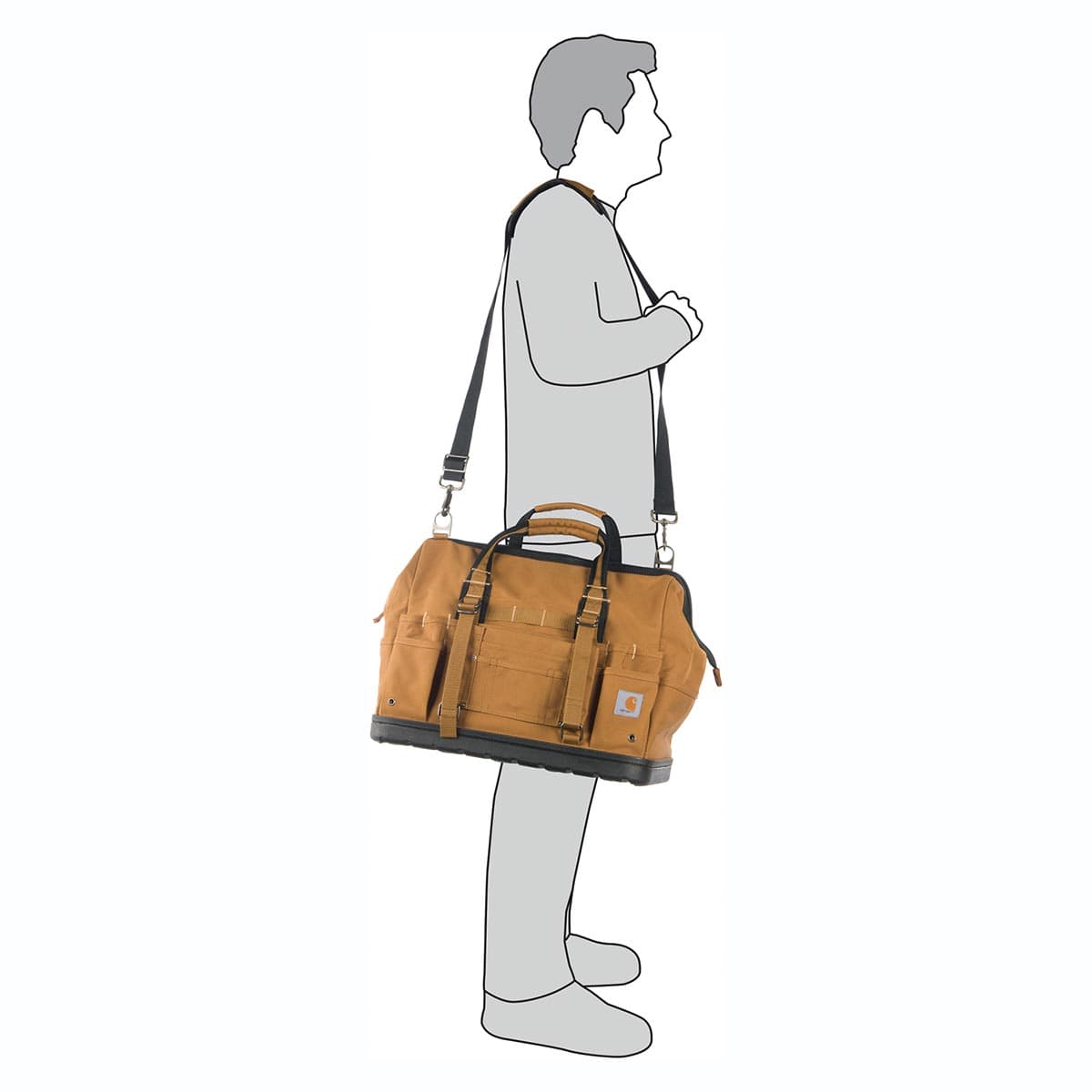Brown Carhartt 18-inch Molded Base Heavyweight Tool Bag