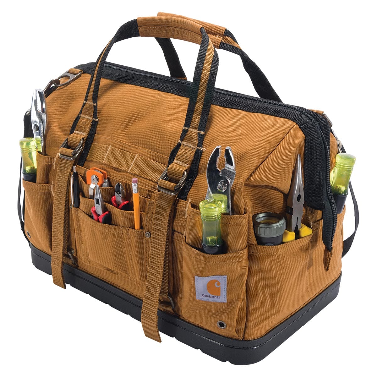 Brown Carhartt 18-inch Molded Base Heavyweight Tool Bag