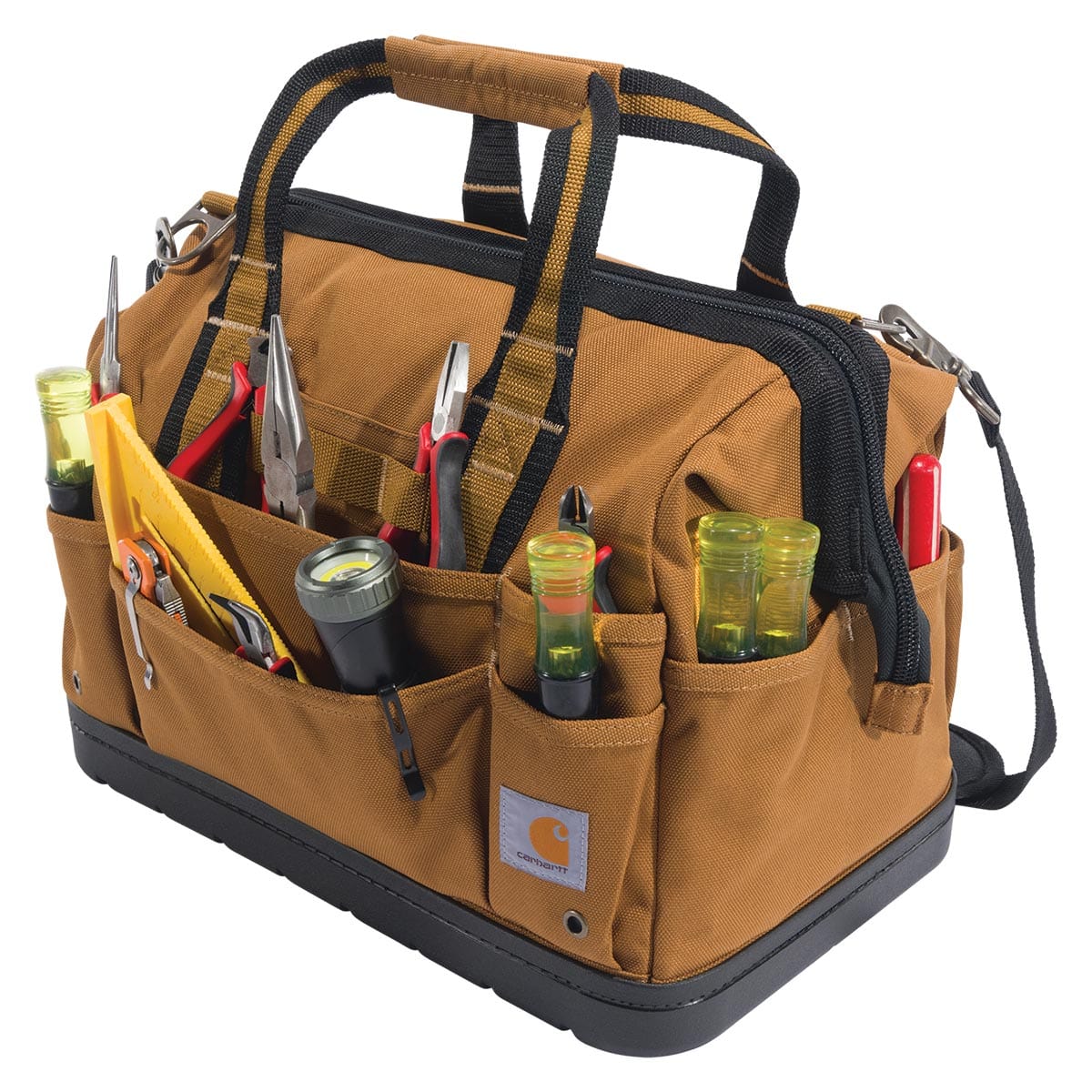 Brown Carhartt 16-inch Molded Base Heavyweight Tool Bag