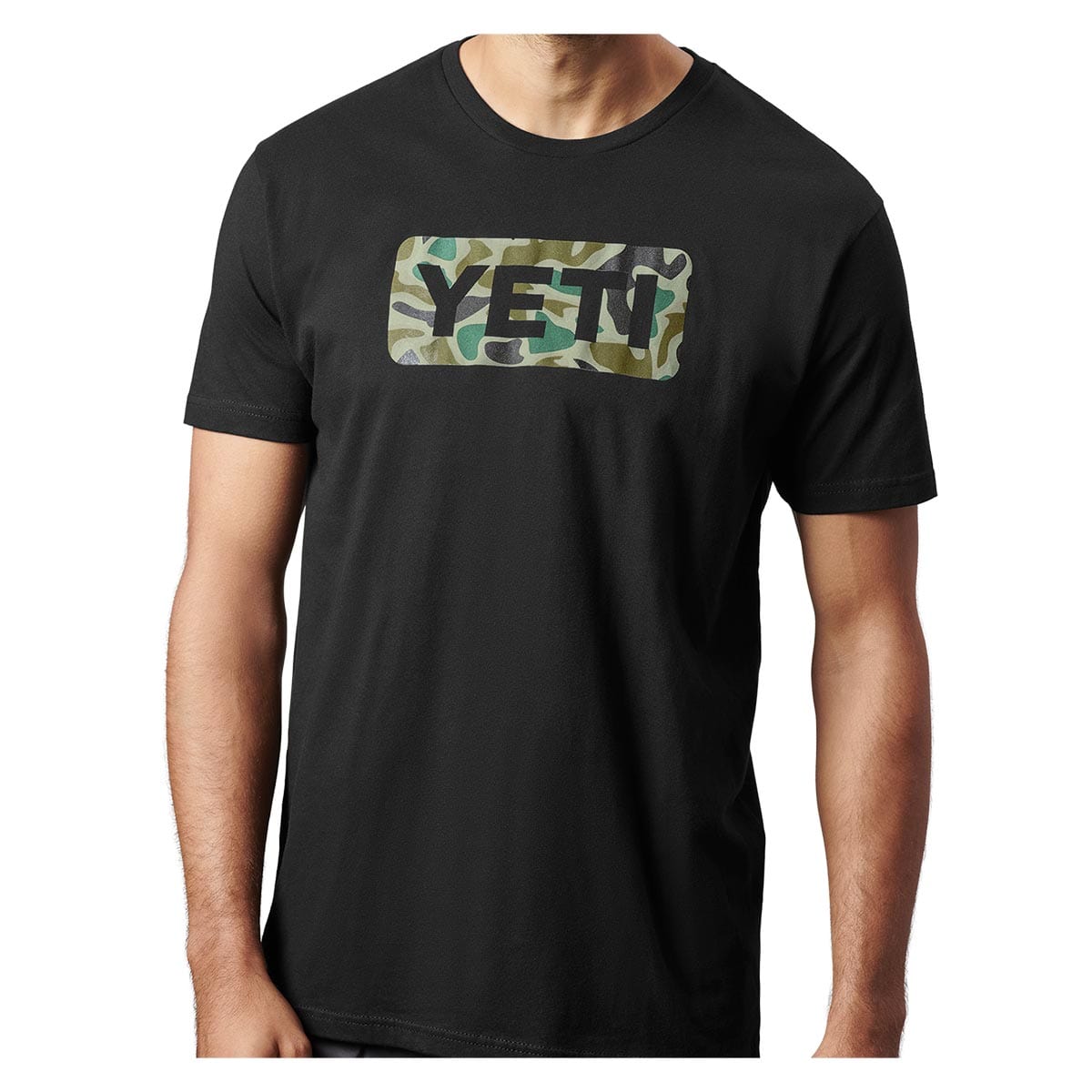 YETI Logo Badge Duck Camo Short Sleeve T-Shirt