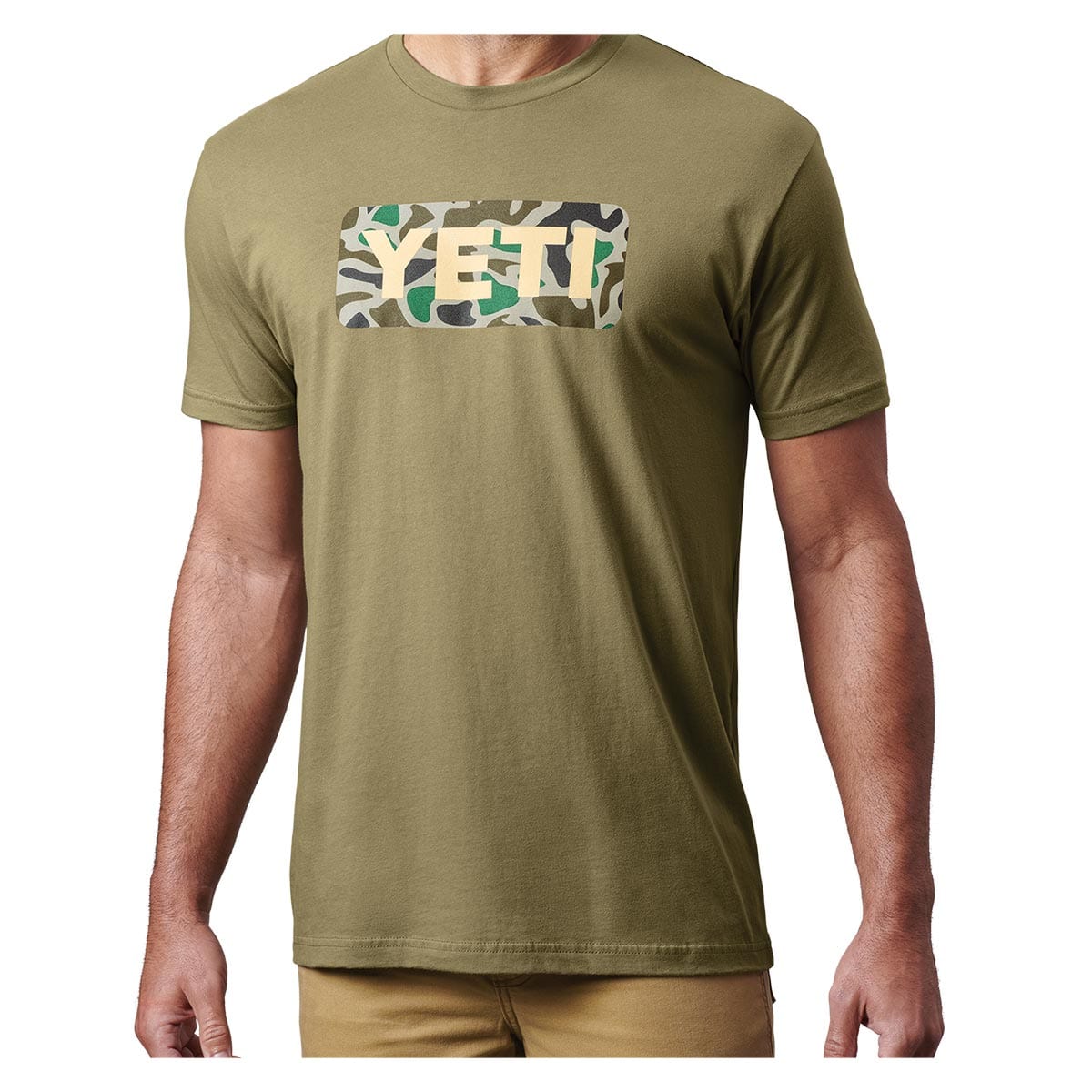 YETI Logo Badge Duck Camo Short Sleeve T-Shirt