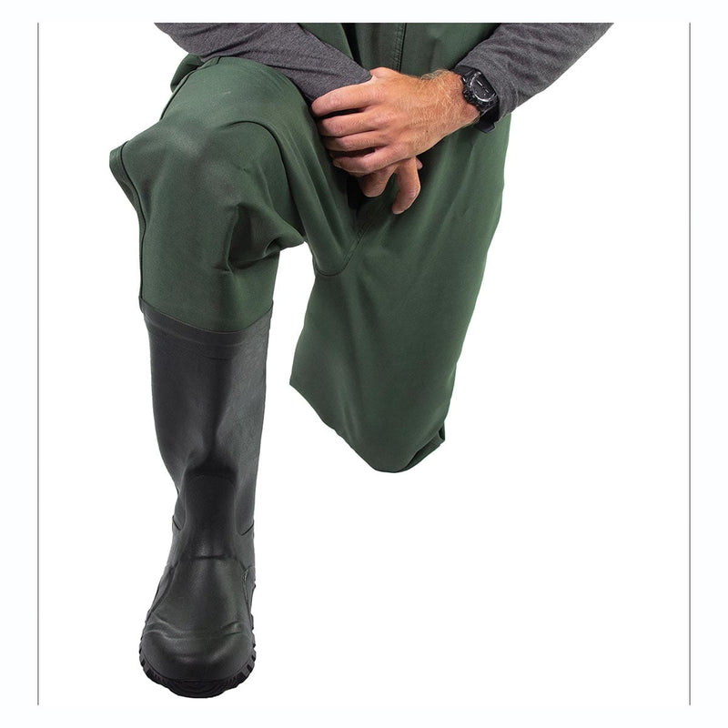 Frogg Toggs Cascades 2-Ply Poly/Rubber Bootfoot Chest Wader, Green-cleated, 9