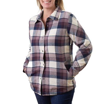 Plum Plaid Sugar River by Gemplers Women's Sherpa-Lined Shirt Jacket