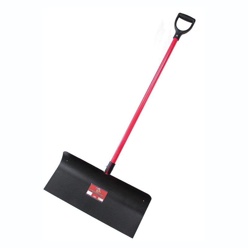 Bully Tools 24" Steel Snow Pusher with Fiberglass Handle & D-Grip