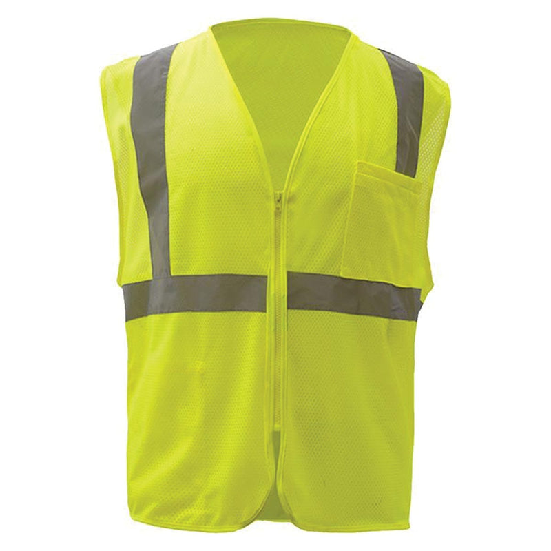 Lime GSS Safety ANSI 2 Standard Mesh Zipper Hi-Vis Safety Vest