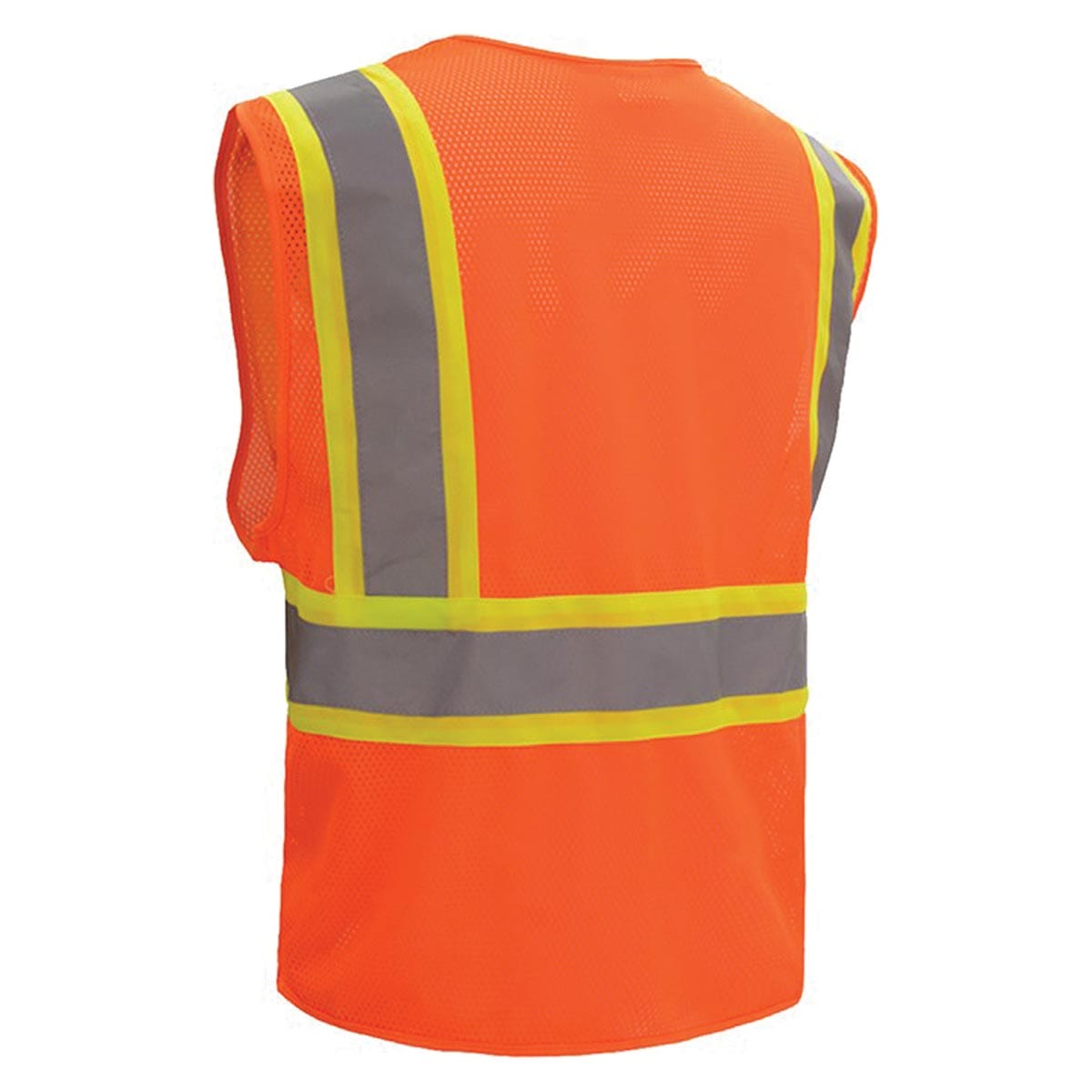 Bright Orange GSS Safety ANSI 2 Standard Two Tone Mesh Zipper Hi-Vis Safety Vest
