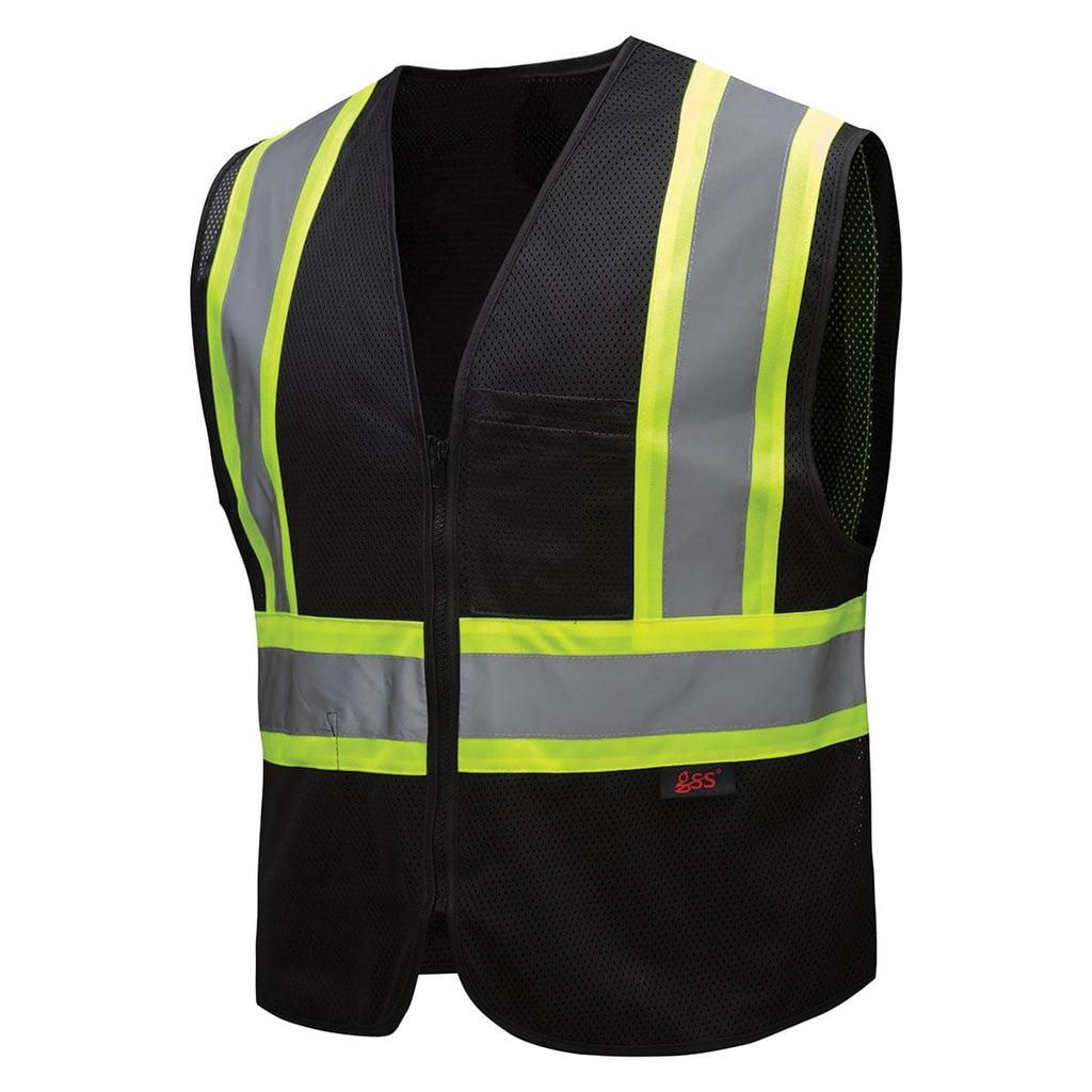 Black GSS Safety Enhanced Visibility Multi-Color Vest