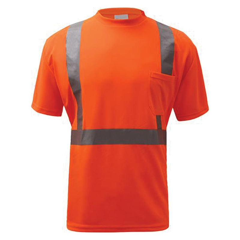 GSS Safety ANSI 2 Standard Moisture Wicking Safety Short Sleeve Hi-Vis Pocket T-Shirt