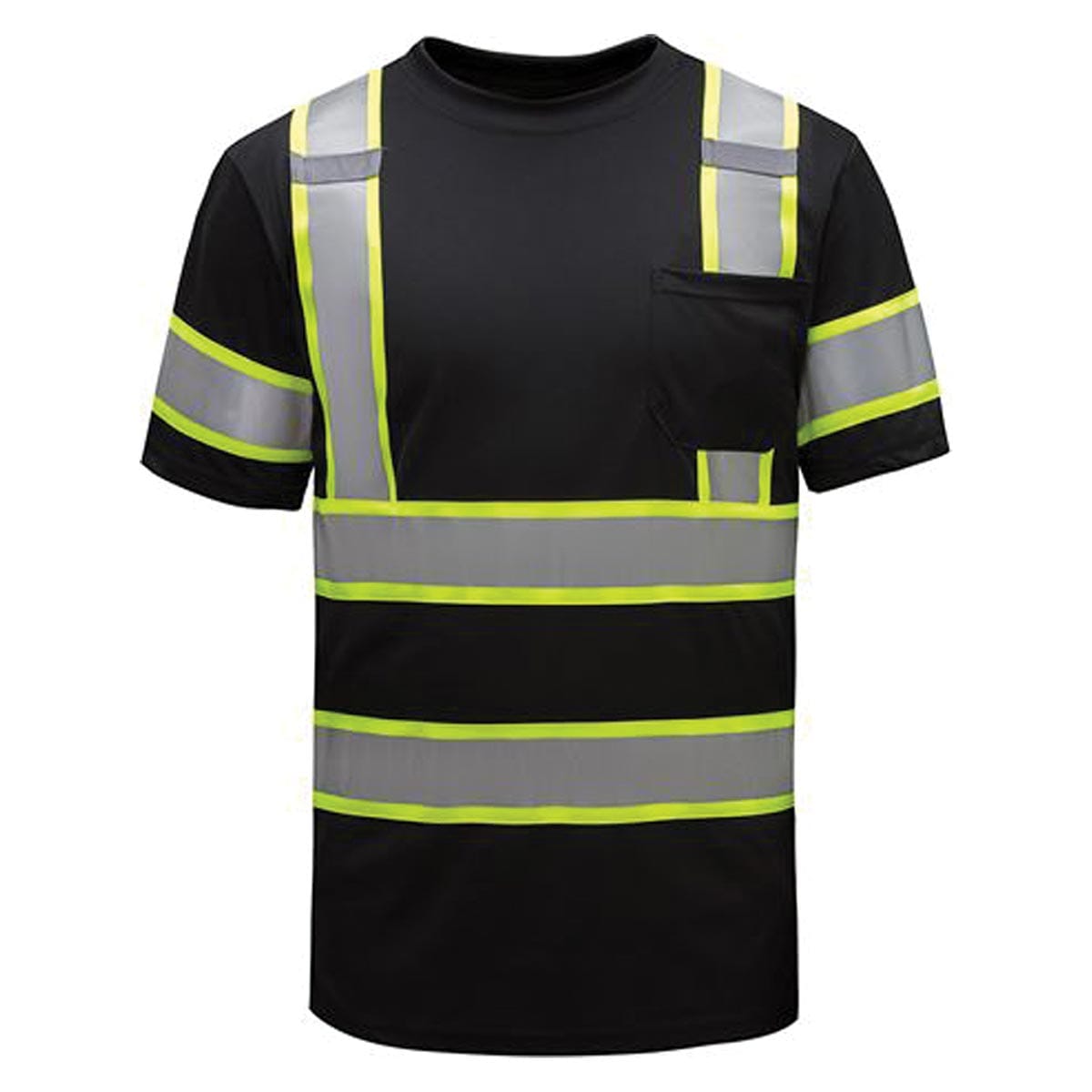 Black GSS Safety Enhanced Visibility Two Tone Short Sleeve T-Shirt