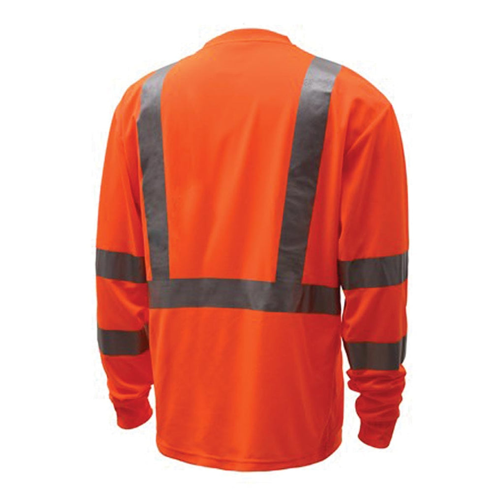 Bright Orange GSS Safety ANSI 3 Long Sleeve Hi-Vis T-Shirt with Black Bottom