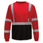 Red GSS Safety Non-ANSI Long Sleeve Enhanced Visibility Shirt with Reflective Tape