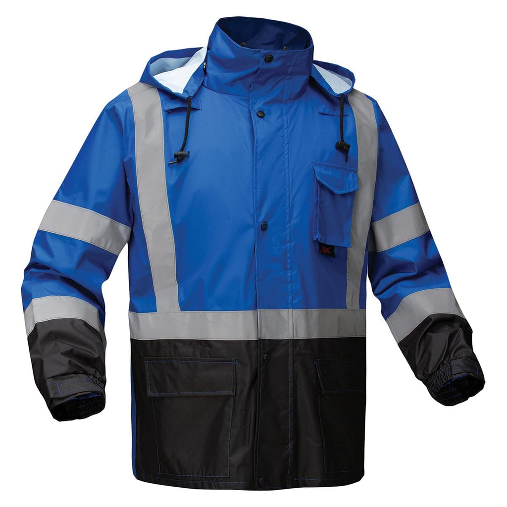 GSS Safety Non-ANSI Multi Color Premium Hooded Enhanced Visibility Rain Coat