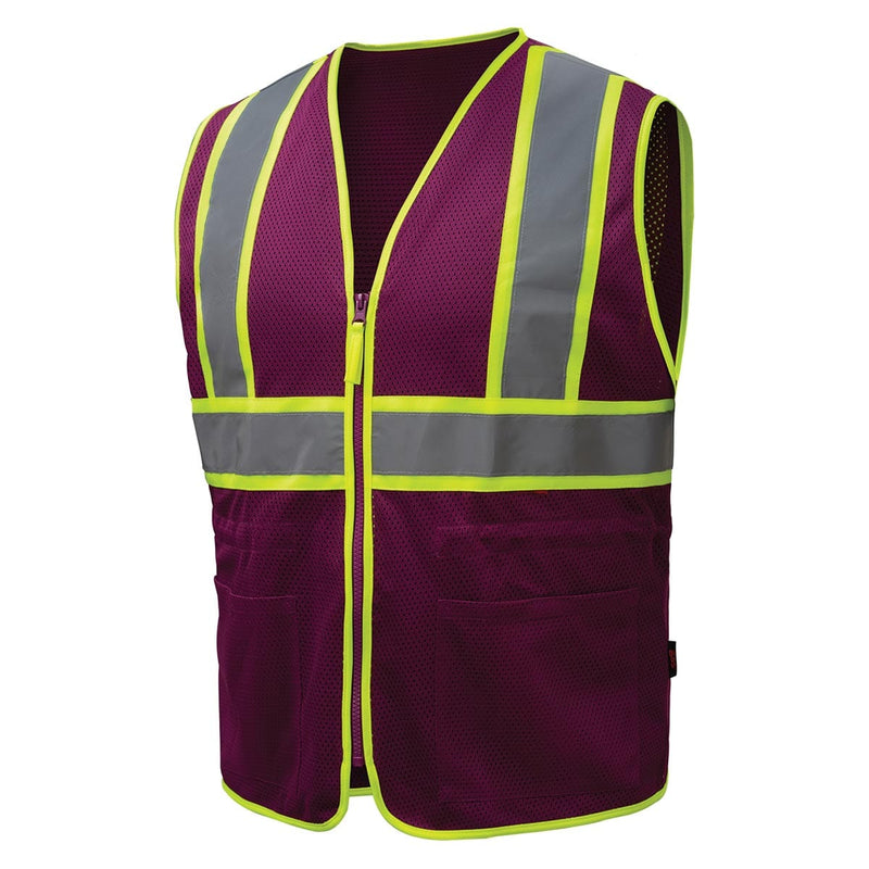 GSS Safety Women's Non-ANSI Two-Tone Zip Enhanced Visibility Vest w/Lime Contrasting