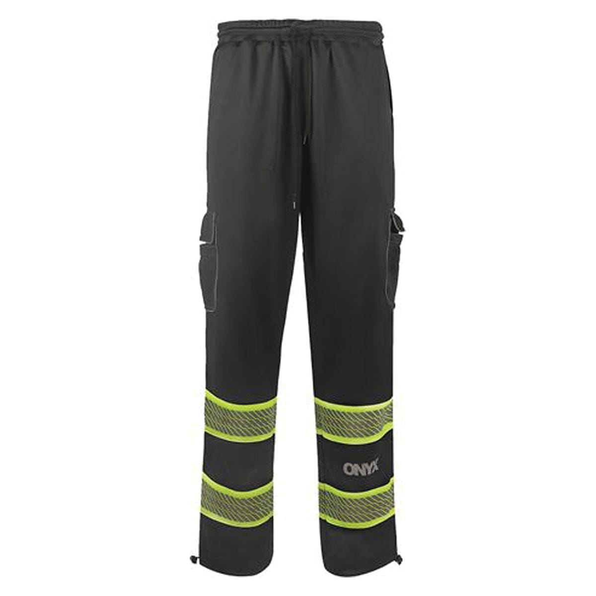 Black GSS Safety Non-ANSI ONYX Fleece Enhanced Visibility Sweat Pants w/ Segment Tape