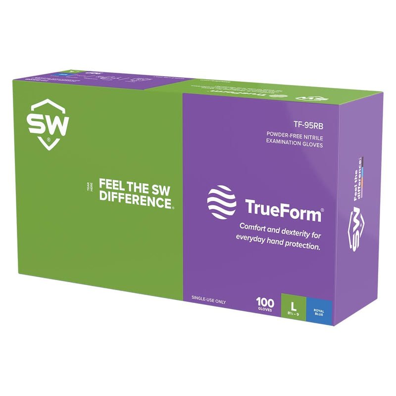 SW Safety TrueForm TF-95RB 3.1-mil Biodegradable Nitrile Gloves, 100pk