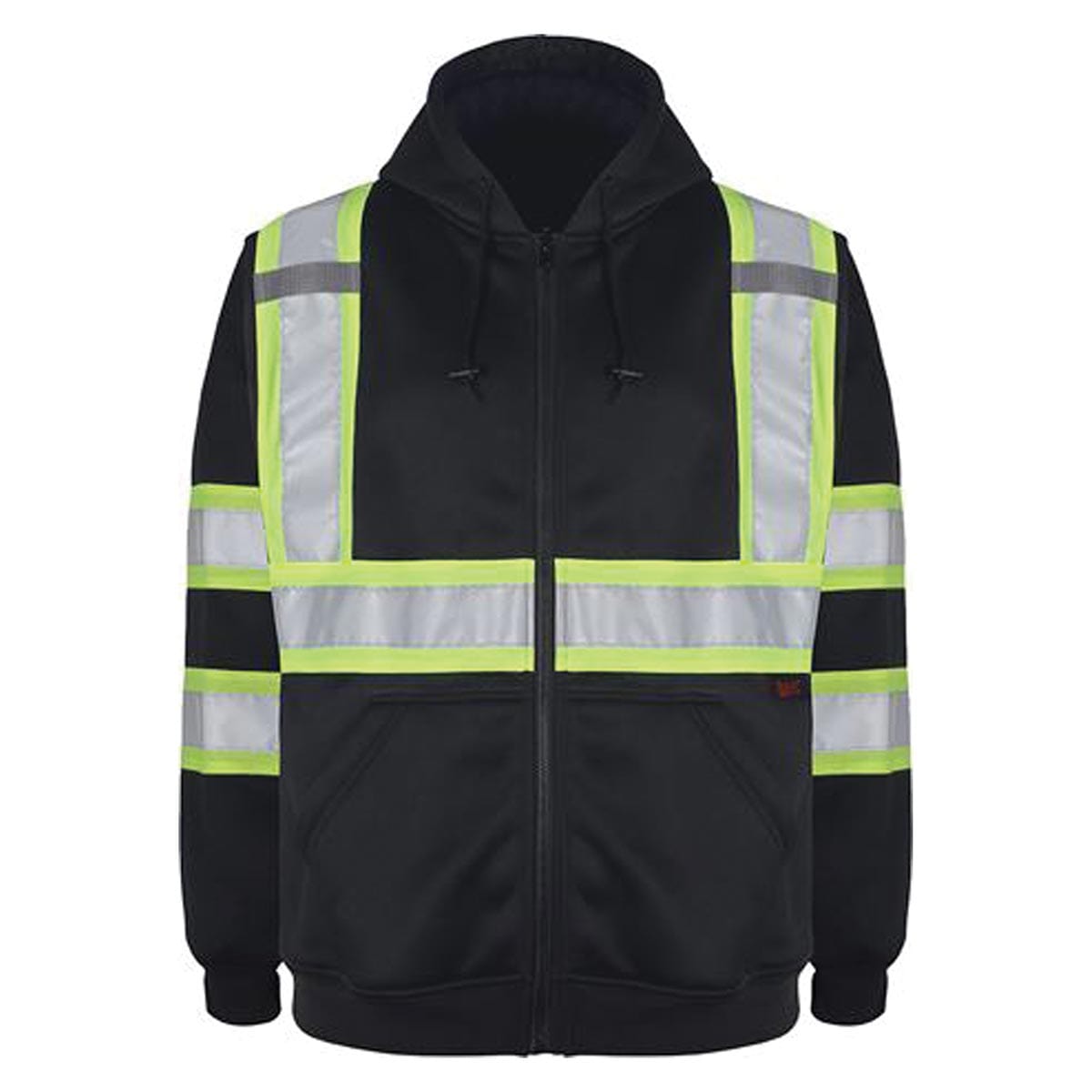 GSS Safety Non-ANSI Black Zip-Front High Visibility Sweatshirt
