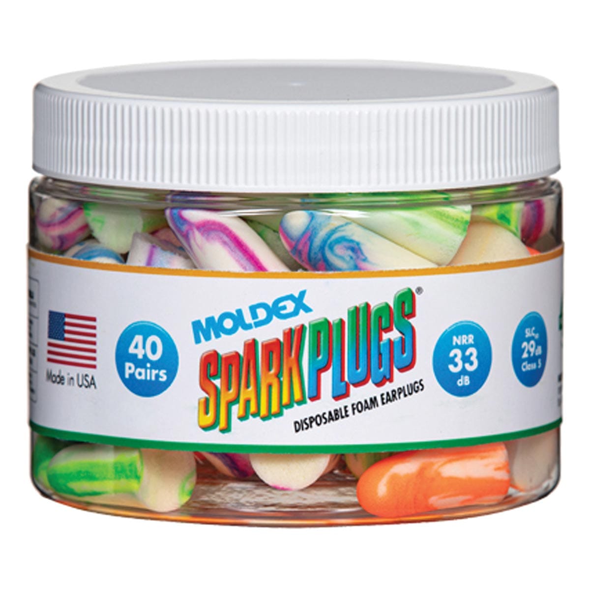 Moldex SparkPlugs® Earplugs Canister, 40 pairs