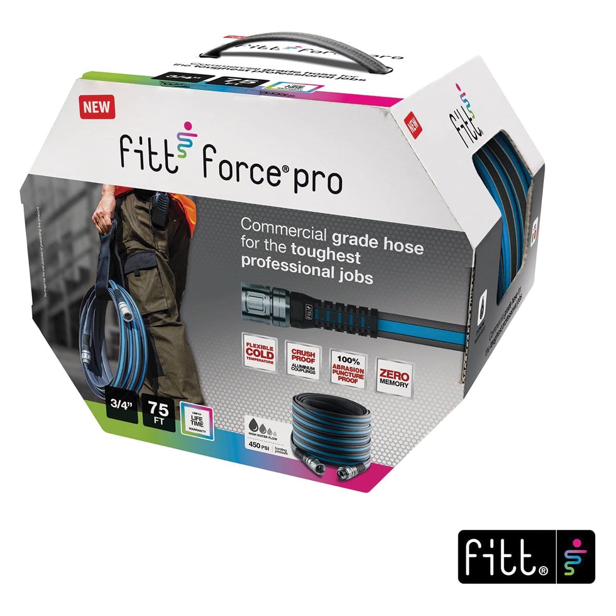 FITT Force Pro™ Commercial Lay Flat Hose, 3/4 in. X 75 ft.