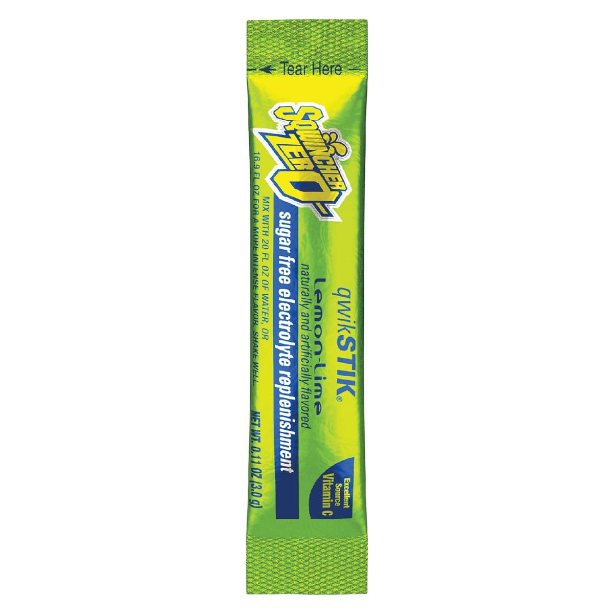 Lemon-Lime Sqwincher Qwik Stik ZERO Sugar Sport Drink Mix, 50ct, Yields 20 oz Each