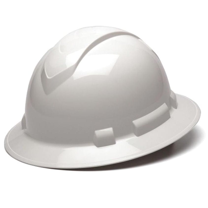 White Ridgeline Full Brim 4 Point Ratchet Hard Hat
