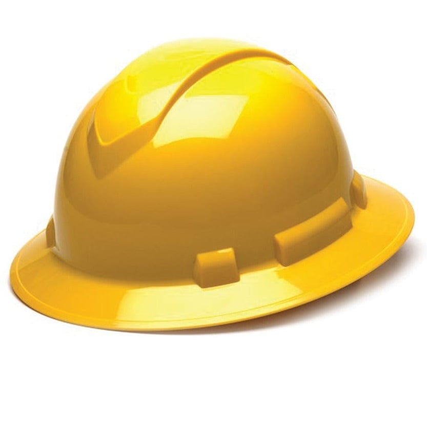 Yellow Ridgeline Full Brim 4 Point Ratchet Hard Hat