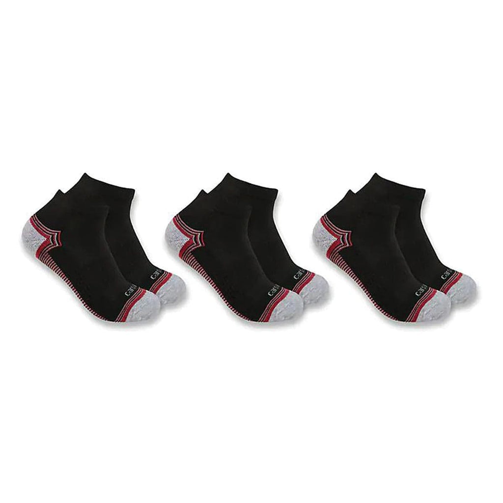 Black Carhartt Women's Force Midweight Low Cut 3 Pack Socks