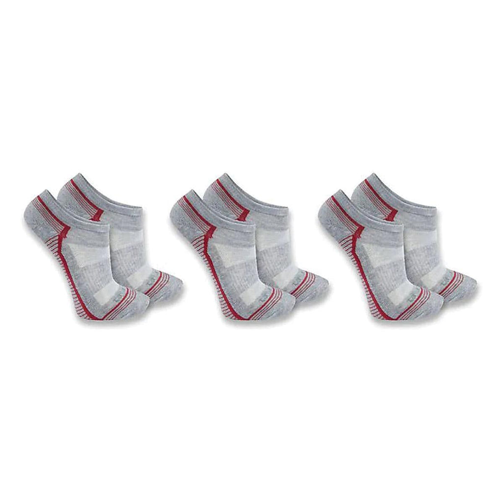 Grey Carhartt Women's Force Midweight Low Cut 3 Pack Socks