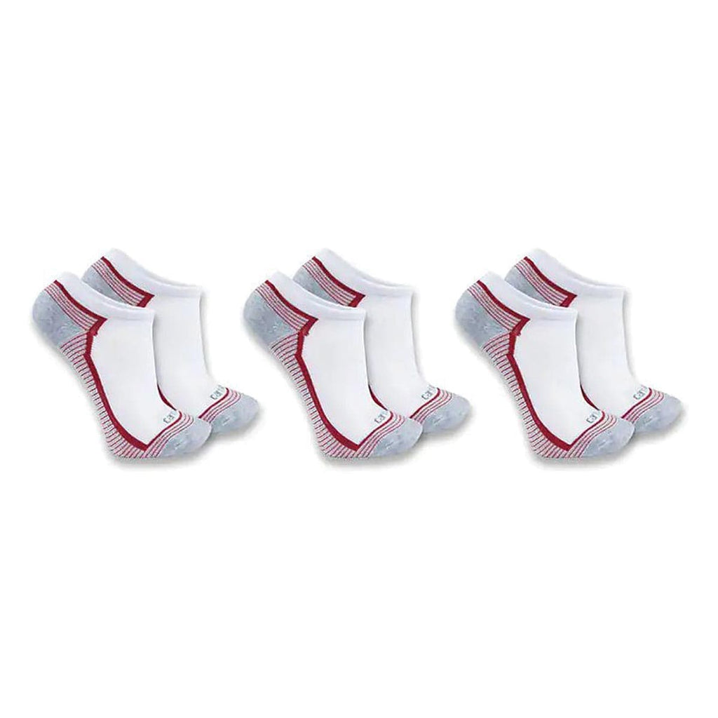 White Carhartt Women's Force Midweight Low Cut 3 Pack Socks
